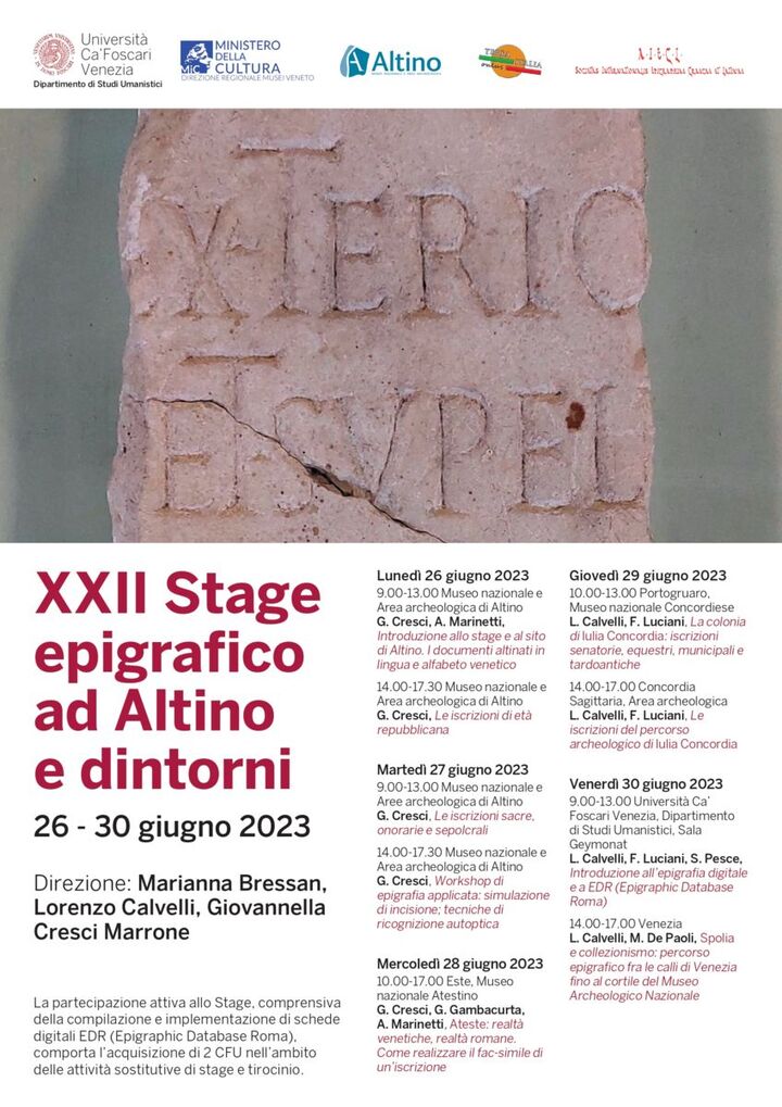 Locandina XXII stage epigrafico ad Altino e dintorni